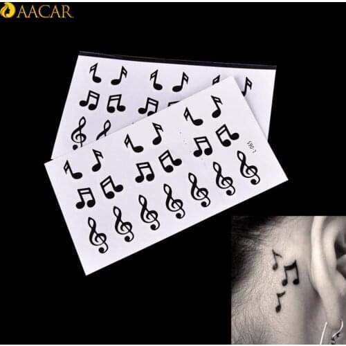 Music Note Musical Note Water Transfer Fake Tattoo Flash Tattoo For Girl Women Men 10.5*6cm Waterproof Temporary Tattoo Sticker
