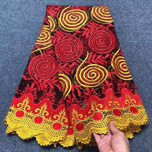 NEW Black African 100% Cotton Lace Fabric 2021 High Quality Nigerian French Net Lace Fabrics 5 yards For Women Dress A1306