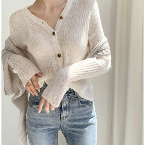Fall 2021 Women Clothing Oversize Womens Sweaters Autumn Vintage Loose Winter Sweater Knitted Women Cardigan Knit Button Maxi