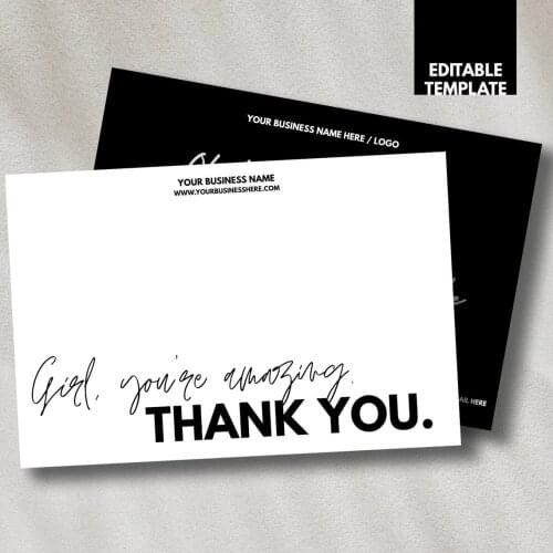 Thank You Card Personalised Thank You Business Cards Custom Small Business Thank You Cards Thank You For Your Purchase