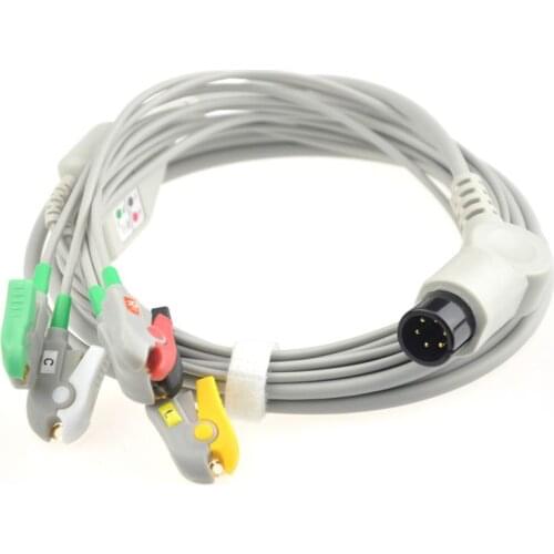 Compatible Patient monitor Defibrillator Zoll M series 5 lead ecg cable,Clip types,IEC
