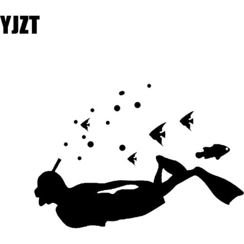YJZT16*11CM Coolest Diving Extreme Sport Diver Decor Vinyl Car Sticker Silhouette Accessories Motorcycle Decals C12-0694