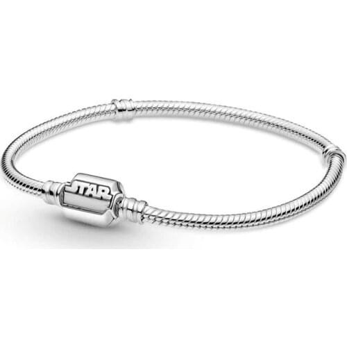 2020 New 100% S925 Sterling Silver Clip Snake Shape Charm Bracelet Suitable For Women Diy Jewelry Accessories Free Shipping