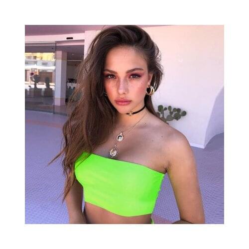 Women Sexy Pure Color Boob Tube Strapless Bandeau Stretchy Vest Bra Streetwear Sexy Crop Top Summer Tops For Women