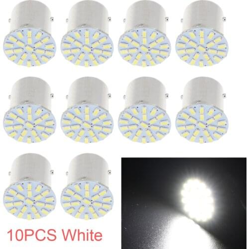 10PC 1156 led White 12V 4W 1156 BA15S 22-SMD LED Light bulb Turn Signal Backup P21W 382 7506 Car accessories for Cars