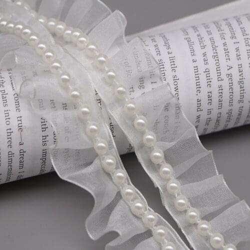 10Yard/Lot Handmade Beaded mesh Lace DIY Wedding Clothes Stage Performance Dress Curtain Fringe Lace Trim Headwear Decorative