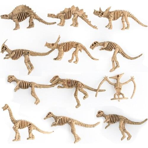 12pcs/Set Dinosaur Skeleton Simulation Model Mini Action Figure Collection Toys