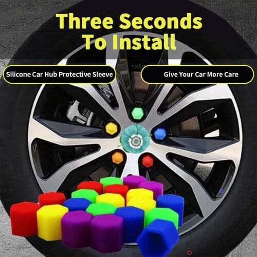 20pcs/lot 17mm 19mm 21mm Car Wheel Cap Bolt Covers Nuts Silicone Auto Wheel Hub Protectors Screw Cap Car Styling Anti Rust Cover