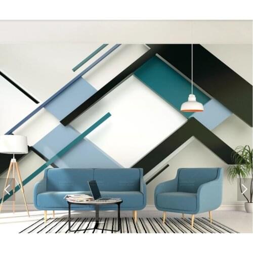 3D Abstract Geometric Square Wall Murals Wallpaper for Living Room TV Background Wall Decor Wall Papers Rolls Papel De Parede