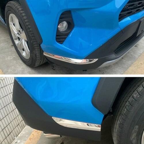 For Toyota RAV4 2019 2020 4 PCS Car Sticker Bumper Scratch Protection Car Front/Rear Edge Corner Guard Decoration Strip