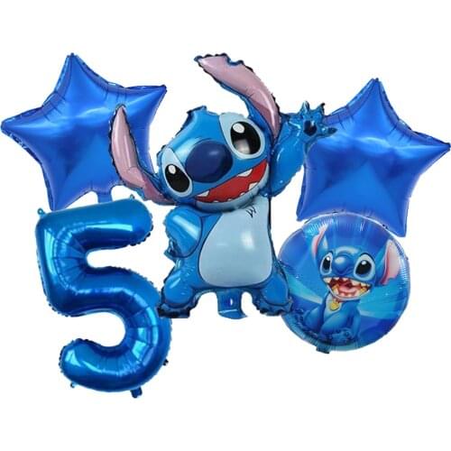 5pcs/set Disney Lilo & Stitch Aluminum Film Balloon Birthday Party Decoration 32inch Number balloon Baby Shower Supplie Kids Toy