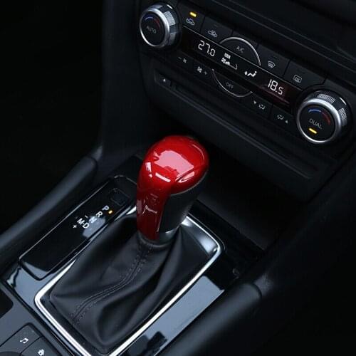 ABS Plastic red For Mazda 3 Axela AT Atenza AT CX-5 AT 2014-2018/CX-3 AT 2016-2018 Car Gear Shift Knob Handle Cover 1pcs