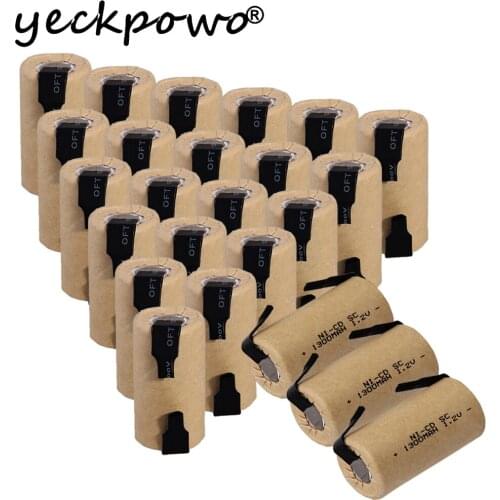 24 pcs SC batteries power tool battery SUBC rechargeable batterie 1300mah nicd 42.5mm*22mm color random