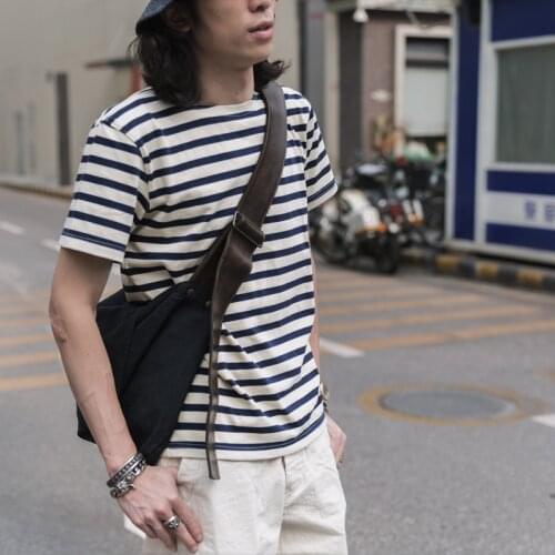 Bronson French Sailors Style Boat Neck Breton Stripe Short Sleeve T-Shirt