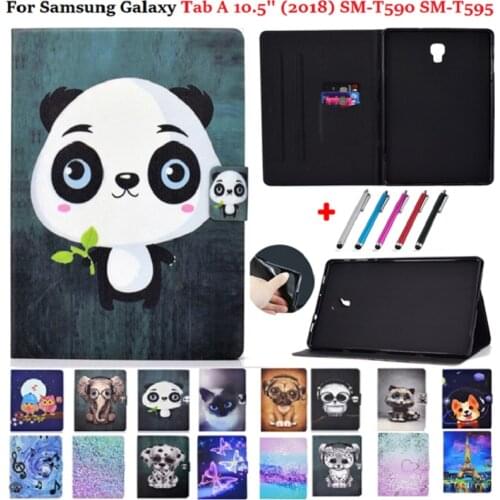 For Samsung Galaxy Tab A 10.5 Case 2018 T590 T595 T597 Tablet Smart PU Leather Shell For Galaxy Tab A 10 5 SM-T590 SM-T595 Cover