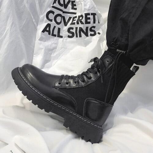 Black Military Ankle Boots Men Work Shoes Casual Snow Hunting Tactical Boots Waterproof Leather Lace Up Botas Militares Bot