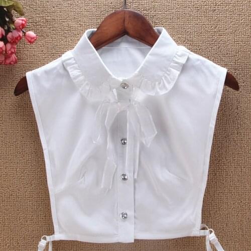 Col Peto Mujer Crop Top Removable Faxu Col Kraagje Tunic Nep Dames Lace Belt Bow Tie Lady Fake Collar Stays Edge Sweet Camisole