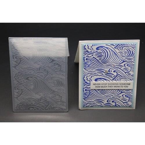 DABOXIBO Sea Wave Ripple DIY Paper Cutting Dies Scrapbooking Plastic Embossing Folder Size 10.5*15cm