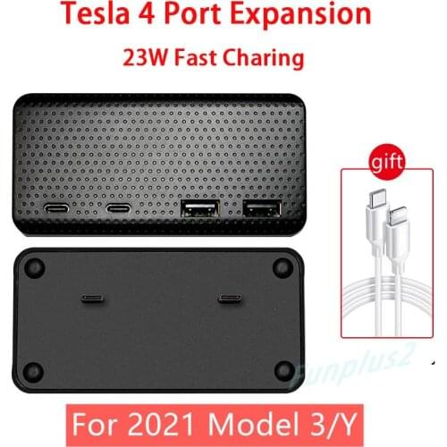 For 2021 Tesla Model3 / Y HUB Tesla Model Y Accessories USB Splitter Hub Docking Station Speed Max Hub Extender Charger