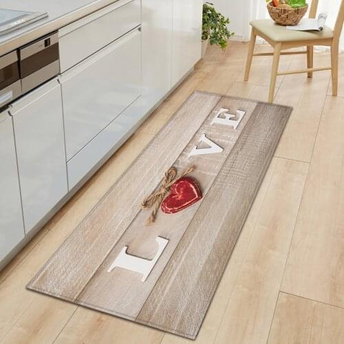 Wood Grain Home Kitchen Mat Carpet Non-slip Entrance Door Mat Floor Mat Rugs Anti-slip Bath Mat Carpet for Living Room Bath Room