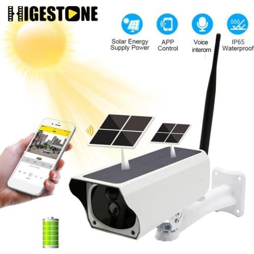 Higestone 1080P Solar IP Camera 2.0MP Wireless Wi-fi Security Surveillance Waterproof Outdoor Power HD Camera IR Night Vision