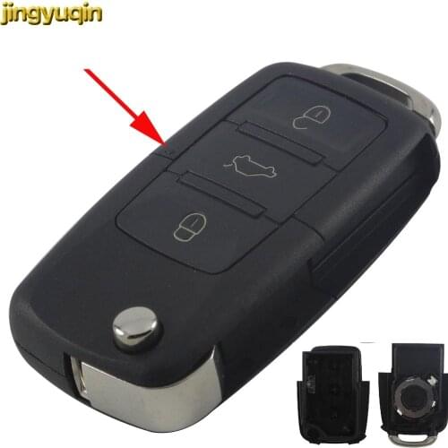 Jingyuqin Remote Flip Key Shell Case Cover Fob For Volkswagen VW Jetta Golf Passat Beetle Polo Bora 3 Buttons NO Blade