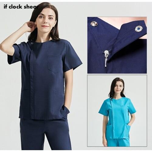 2 Colors Lab Coats Suits Women Beauty and Health Costume Pet Grooming Nurse Scrubs Uniform Short Sleeved Medical Scrubs Workwear