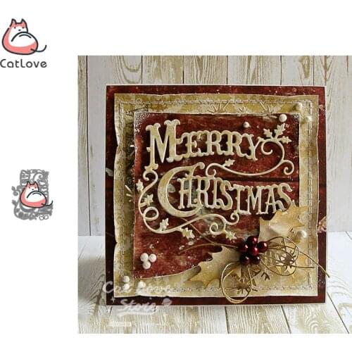 Merry Christmas Words Metal Cutting Dies Scrapbooking Stencil Die Cuts Card Making Decorative Craft Embossing New Dies For 2019