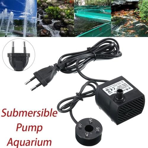 Mini Submersible Water Pump with 4 LED Light For Aquarium Rockery Fountain Fish Tank Water Circulation Pump 5W 220V-240V