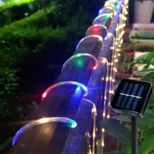 Neon Rope Tube Flexible LED Fairy Lights Waterproof Sign LED Solar String Fairy Lights For Street Garland Home DIY Decoration