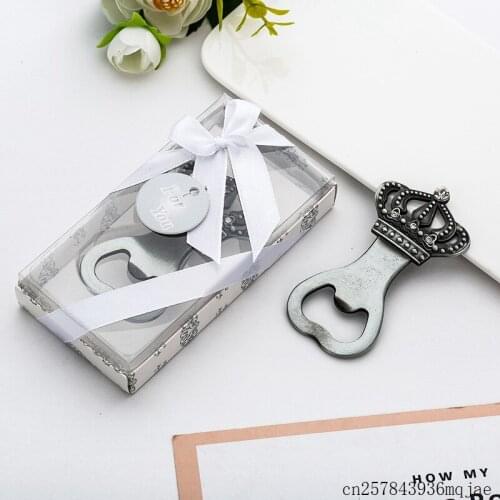 50pcs Crown Opener Beer Bottle Opener in Gift Box Drink Wine Beverage Openers Wedding Gift Giveaways