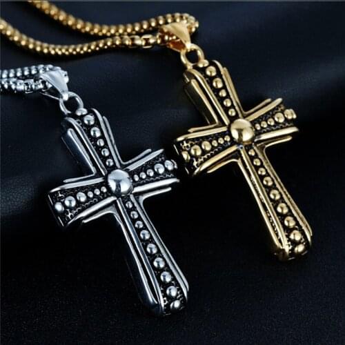 Cross man necklaces stainless steel pendants fashion necklace 2020 gifts for male accessories jewelry for neck wholesale