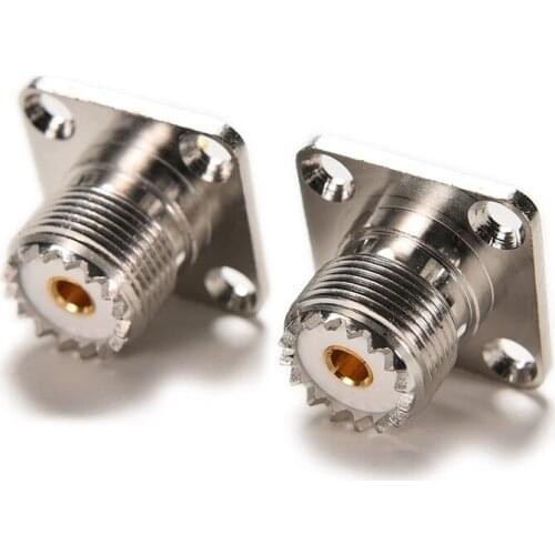 1pc Connector SO239 UHF female jack 4-hole 25mm flange solder panel mount