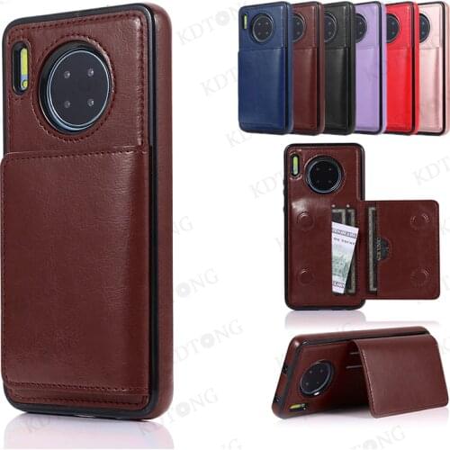 Luxury Leather Flip Wallet Case For Huawei Mate 20 30 Lite Nova 5i Pro Lnvisible Bracket with Slot Shockproof Full Protection
