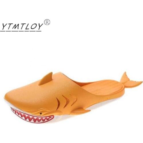 2021 New Summer Slippers Open Toe Cute Cartoon Shark Shape Thick Bottom Indoor High-quality Designer Shoes For Men And Women