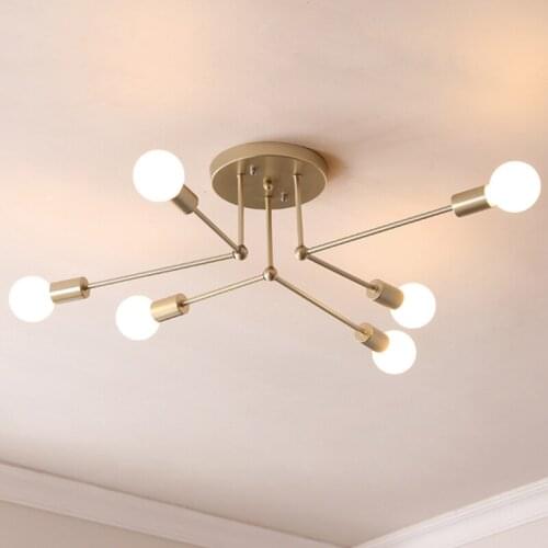 Modern Multiple Rod Dome Night Lamps Ceiling Light Wrought Iron E27 Bulb Cafe Bar Home Decor Lighting Holder Fixture