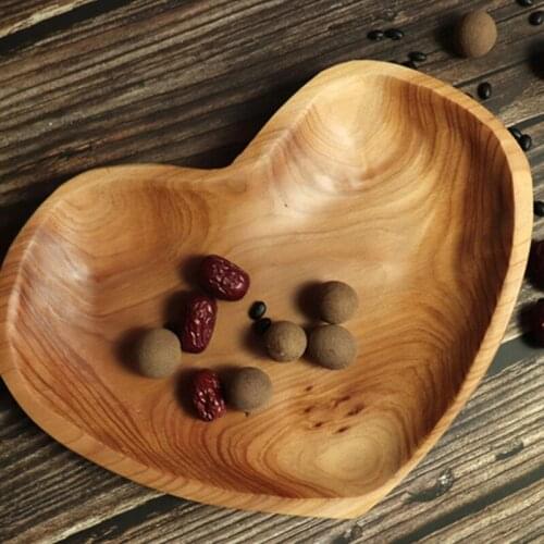 Natural Wooden Carving Home Storage Fruit Plate Wooden Bowl Fruit Plate Nut Chips Dish Tray