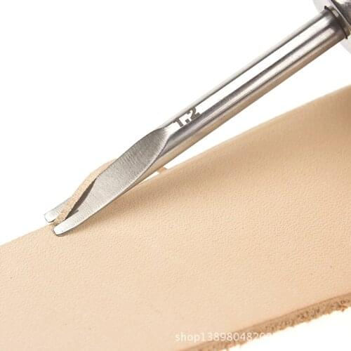 Handmade Leather Carving Trimmer Leather Craft Tool Round Corner Cow Leather Wooden Handle Trimmer Edge Sharpener 1/1.2/1.5mm