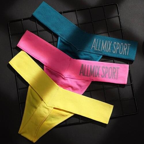 Colorful Sport Panties Sexy String Seamless Thong Cotton Underwear Women Underpants Fashion Briefs Underwear Panties Tangas New