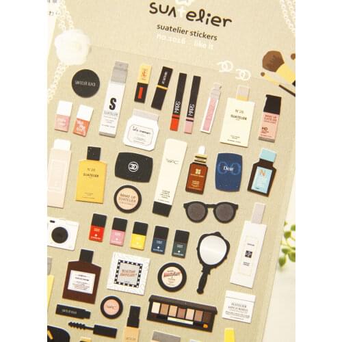 Creative Cosmetics Stickers Diary Sticker Scrapbook Decoration PVC Stationery Stickers