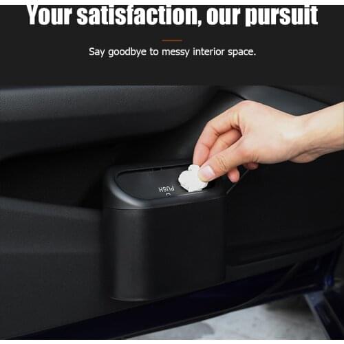 Universal Car Trash Garbage Can Flip Lid Dustbin Stowing Tidying Supplies for Outdoor Personal Car Parts Decoration