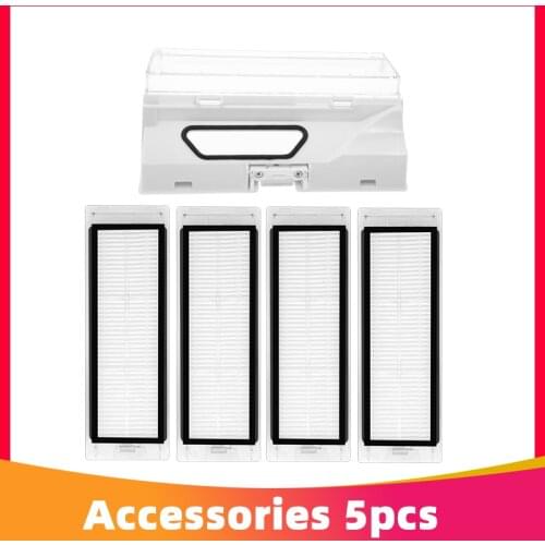 Replacement Dust Box and Hepa Filter Pack for Xiaomi 1S, Roborock S55 S51 S50 Serise Robotic Vacuum Cleaner Spare Parts
