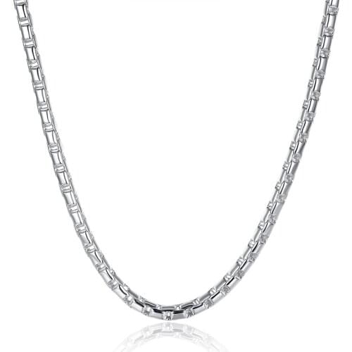 ZEMIOR Round Grid Necklaces For Women And Men Simple White Popcorn Chain Necklace Unisex Anniversary Fashion Jewelry On Sale