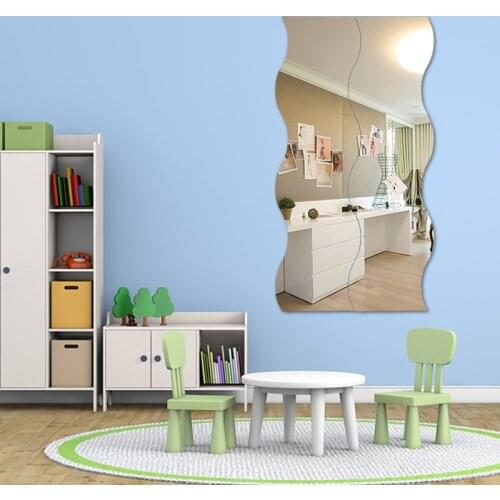 6Pcs Mirror Wall Stickers Self-Adhesive Glass Tiles Mosaic Stickers Multi-Function Home Stick For Decorating Windows/Bedroom