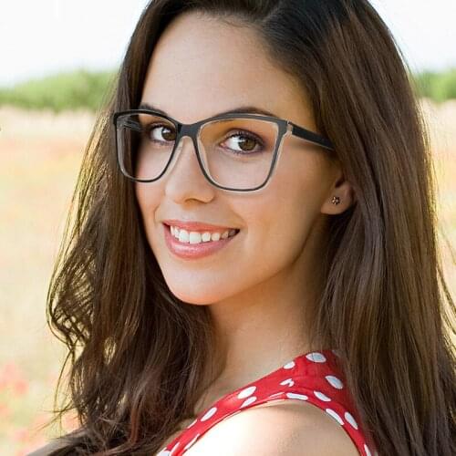 LONSY Womens Sexy Vintage Spectacle Square Glasses Frame Computer Gaming Clear Transparent Lens Anti Blue Light Eyeglasses