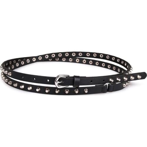 New Arrival Women Waist Belt Hollow Rivets PU Leather Strap For Womens Slim Waistband Classic Woman Belt Apparel Accessories