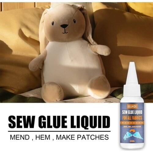 E7CD Home DIY Clothing Repair Glue Washable Sew Fabrics Glue Liquid Fit for All Fabrics Clothing Leather and Plush Toy Repair