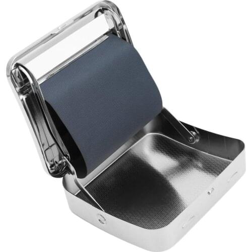 1pc 70mm Metal Automatic Cigarette Tobacco Smoking Smoke Roller Rolling Machine Box Case Tin High Class