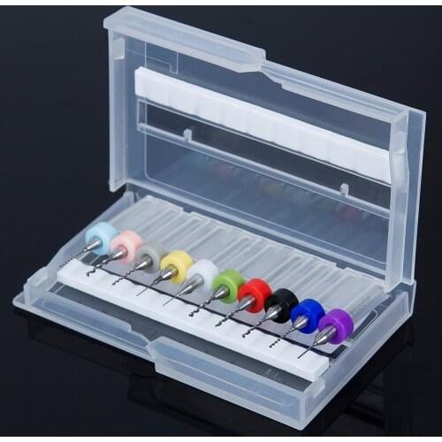 10pcs 0.3-1.2mm tungsten steel PCB corn milling cutter printed circuit board dedicated jewelry cutting tools CNC tool wirh box