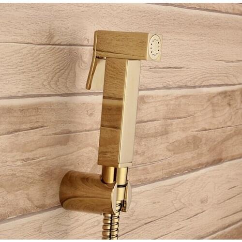15/16*15/16*1/2 T-adapter diverter Golden brass Sprayer hand held toilet gold bidet spray shattaf toilet shower head jet set